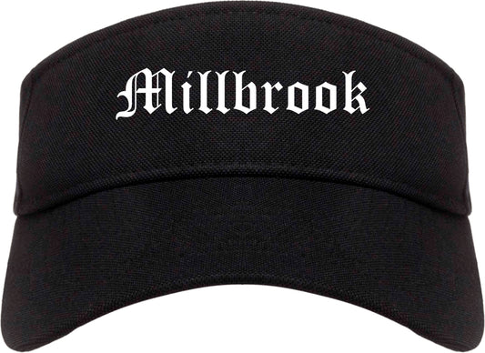 Millbrook Alabama AL Old English Mens Visor Cap Hat Black