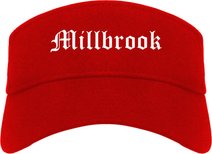 Millbrook Alabama AL Old English Mens Visor Cap Hat Red