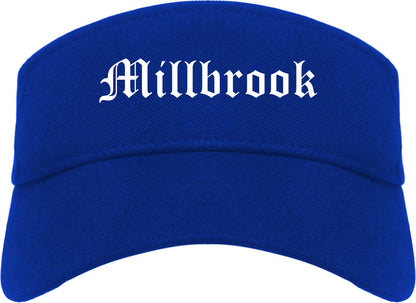 Millbrook Alabama AL Old English Mens Visor Cap Hat Royal Blue