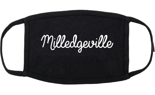 Milledgeville Georgia GA Script Cotton Face Mask Black