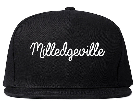 Milledgeville Georgia GA Script Mens Snapback Hat Black