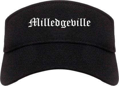 Milledgeville Georgia GA Old English Mens Visor Cap Hat Black