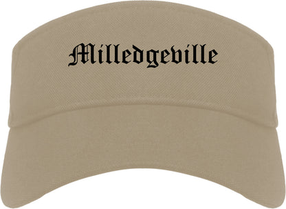 Milledgeville Georgia GA Old English Mens Visor Cap Hat Khaki