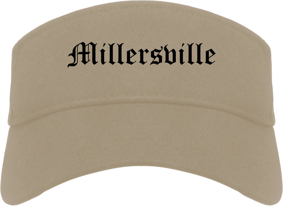 Millersville Pennsylvania PA Old English Mens Visor Cap Hat Khaki