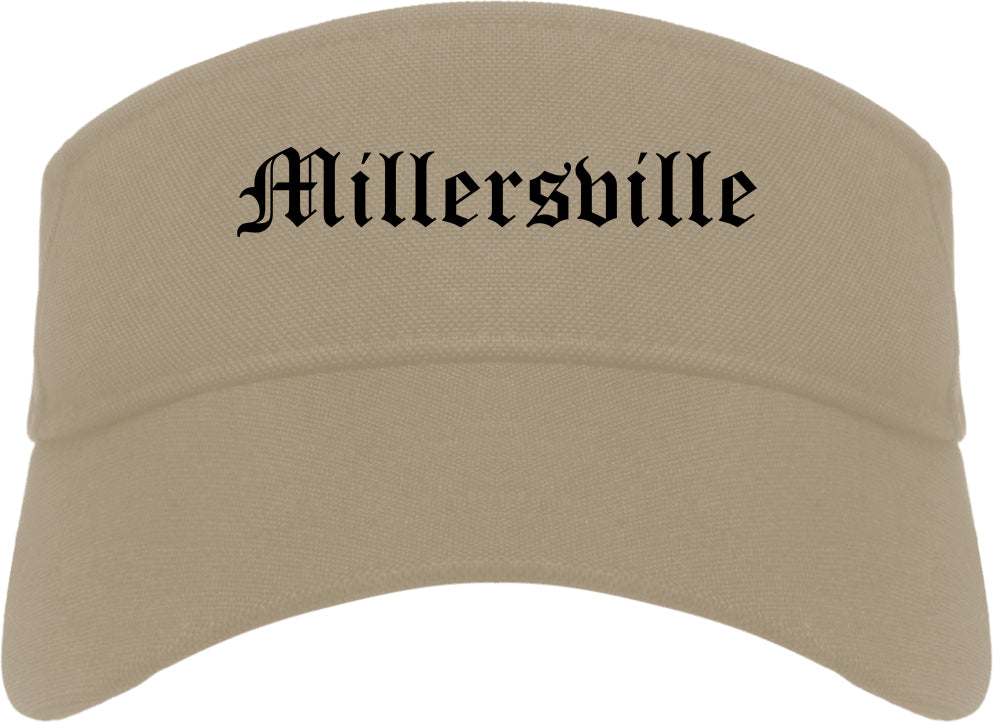 Millersville Tennessee TN Old English Mens Visor Cap Hat Khaki