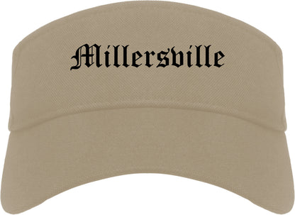 Millersville Tennessee TN Old English Mens Visor Cap Hat Khaki