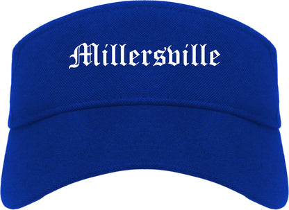 Millersville Tennessee TN Old English Mens Visor Cap Hat Royal Blue