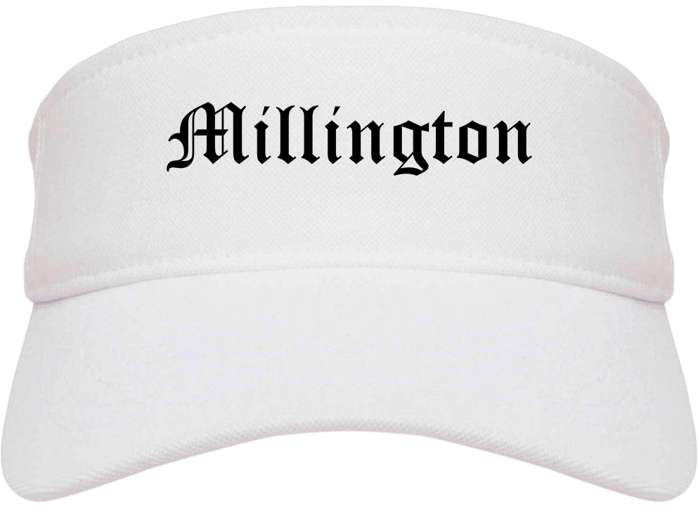 Millington Tennessee TN Old English Mens Visor Cap Hat White