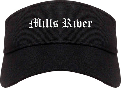 Mills River North Carolina NC Old English Mens Visor Cap Hat Black