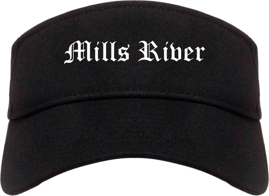 Mills River North Carolina NC Old English Mens Visor Cap Hat Black