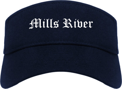 Mills River North Carolina NC Old English Mens Visor Cap Hat Navy Blue