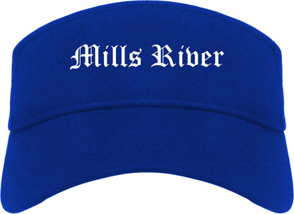 Mills River North Carolina NC Old English Mens Visor Cap Hat Royal Blue