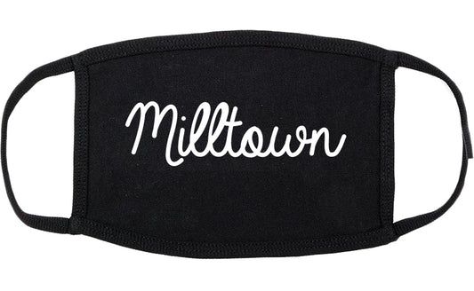 Milltown New Jersey NJ Script Cotton Face Mask Black