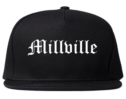 Millville New Jersey NJ Old English Mens Snapback Hat Black