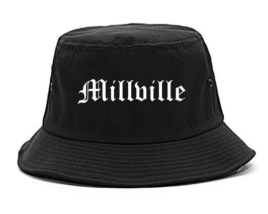 Millville New Jersey NJ Old English Mens Bucket Hat Black