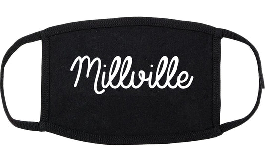 Millville New Jersey NJ Script Cotton Face Mask Black