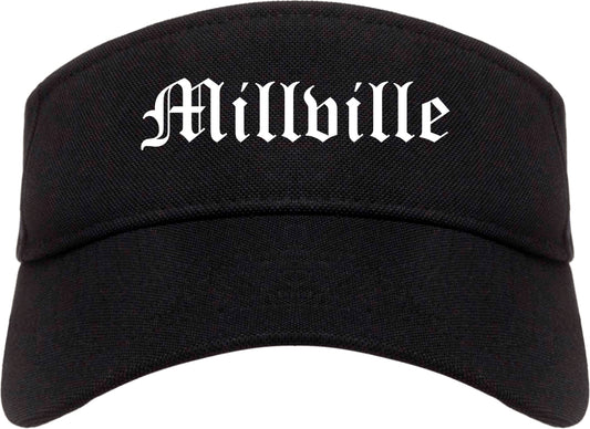 Millville New Jersey NJ Old English Mens Visor Cap Hat Black