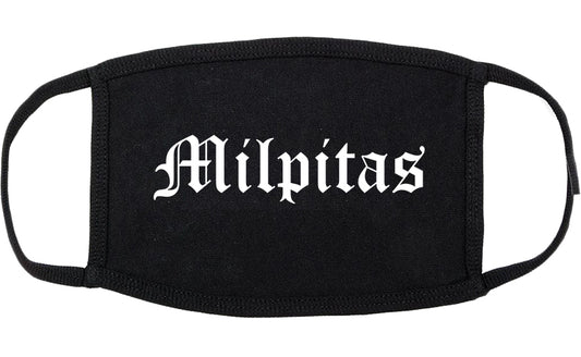 Milpitas California CA Old English Cotton Face Mask Black