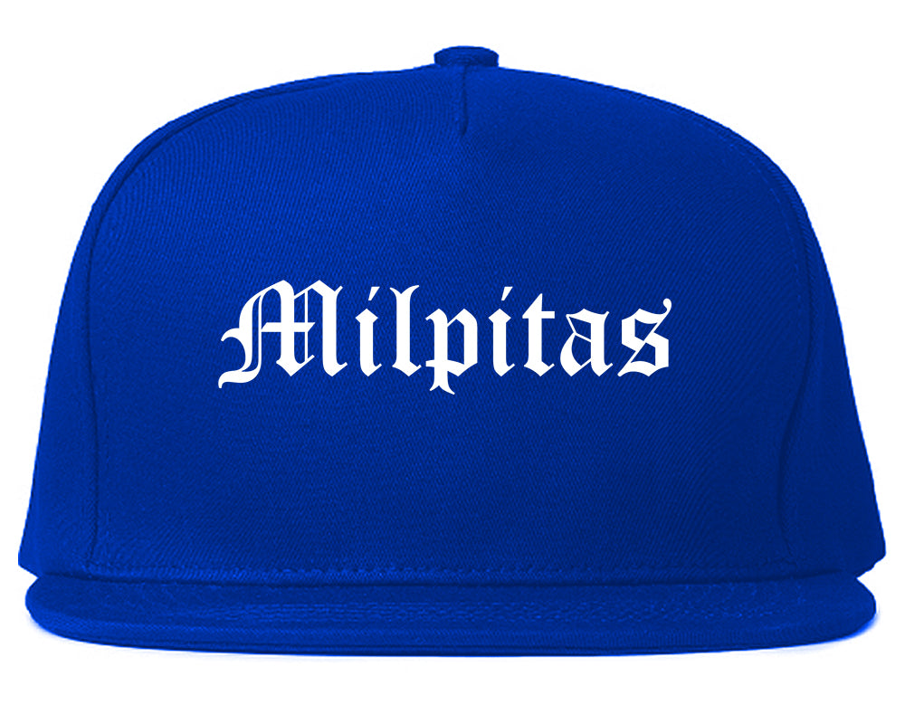 Milpitas California CA Old English Mens Snapback Hat Royal Blue