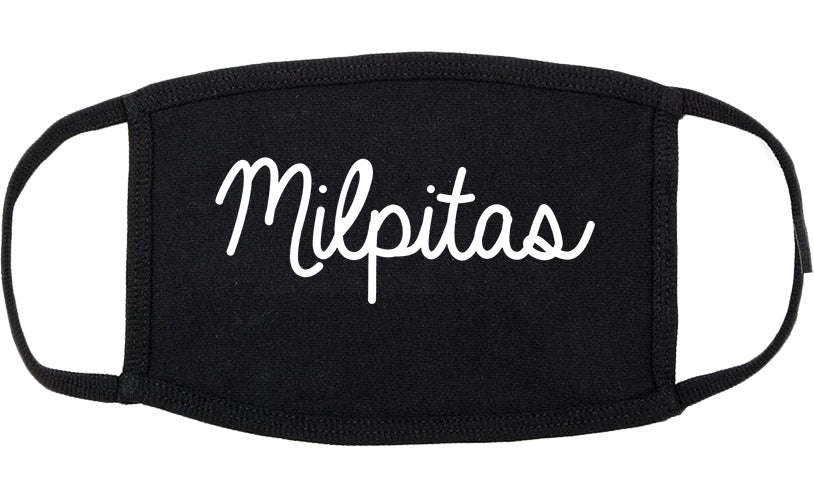 Milpitas California CA Script Cotton Face Mask Black