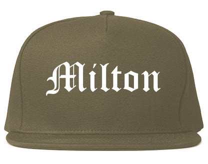 Milton Florida FL Old English Mens Snapback Hat Grey