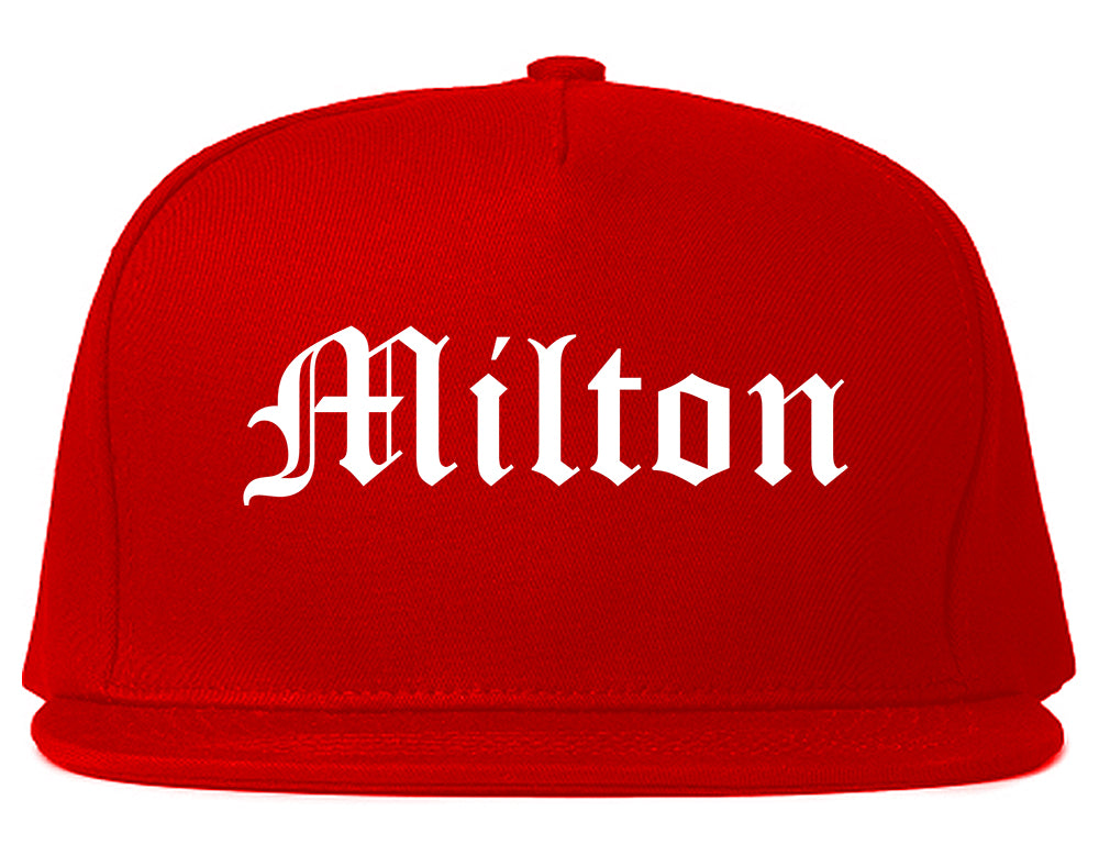 Milton Florida FL Old English Mens Snapback Hat Red