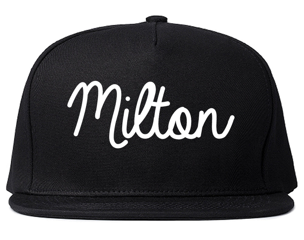 Milton Florida FL Script Mens Snapback Hat Black