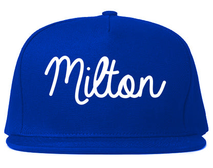 Milton Florida FL Script Mens Snapback Hat Royal Blue