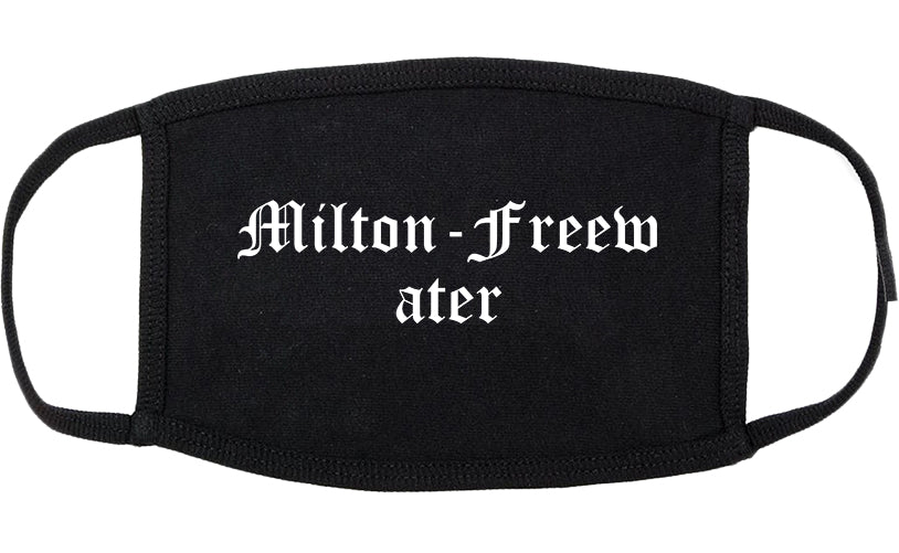 Milton Freewater Oregon OR Old English Cotton Face Mask Black