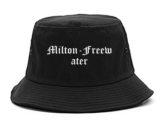 Milton Freewater Oregon OR Old English Mens Bucket Hat Black