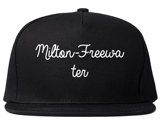 Milton Freewater Oregon OR Script Mens Snapback Hat Black