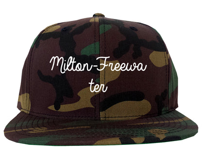 Milton Freewater Oregon OR Script Mens Snapback Hat Army Camo