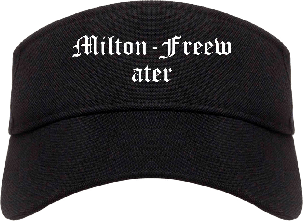 Milton Freewater Oregon OR Old English Mens Visor Cap Hat Black