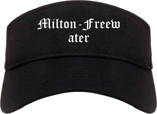 Milton Freewater Oregon OR Old English Mens Visor Cap Hat Black