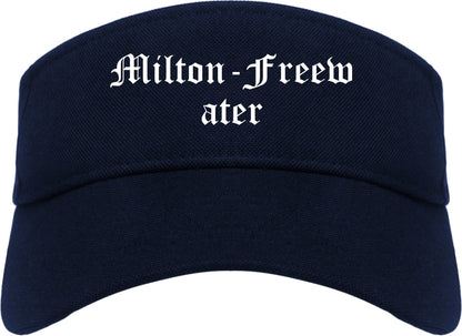 Milton Freewater Oregon OR Old English Mens Visor Cap Hat Navy Blue