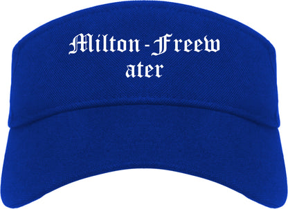 Milton Freewater Oregon OR Old English Mens Visor Cap Hat Royal Blue