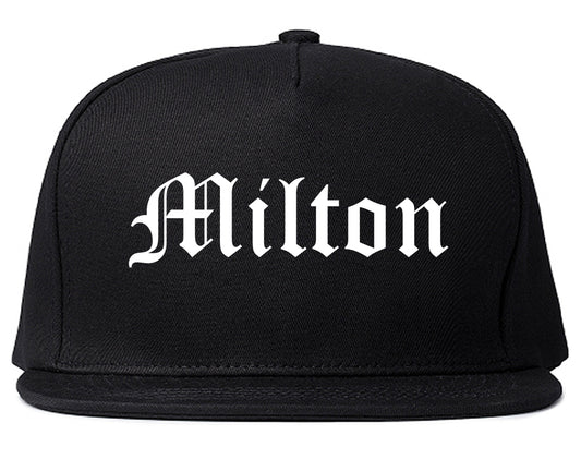Milton Georgia GA Old English Mens Snapback Hat Black