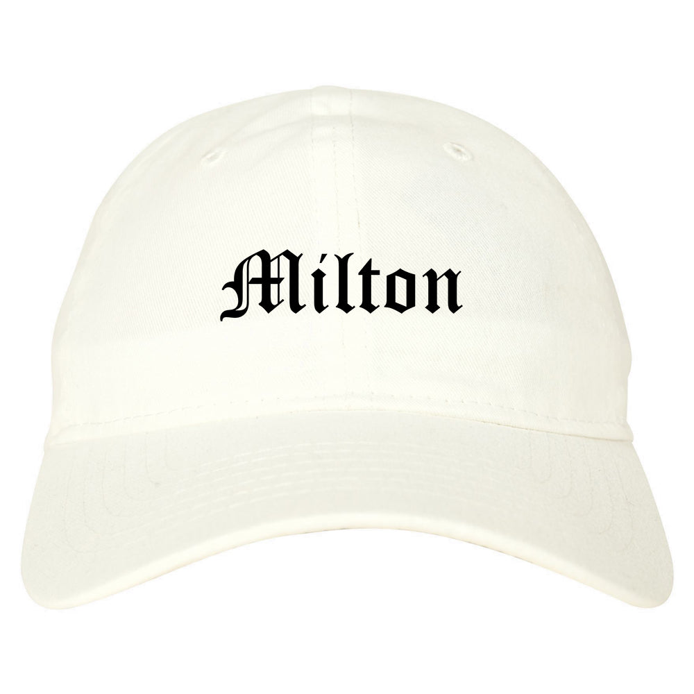 Milton Georgia GA Old English Mens Dad Hat Baseball Cap White