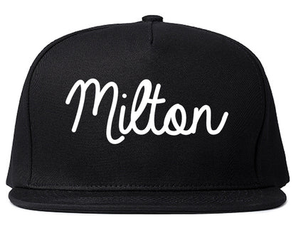 Milton Pennsylvania PA Script Mens Snapback Hat Black