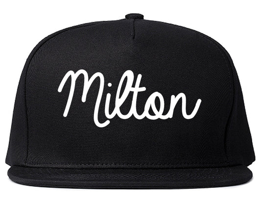 Milton Pennsylvania PA Script Mens Snapback Hat Black