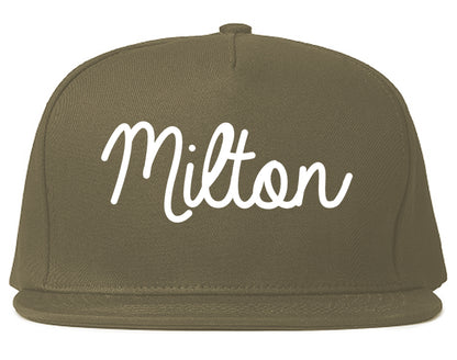 Milton Pennsylvania PA Script Mens Snapback Hat Grey