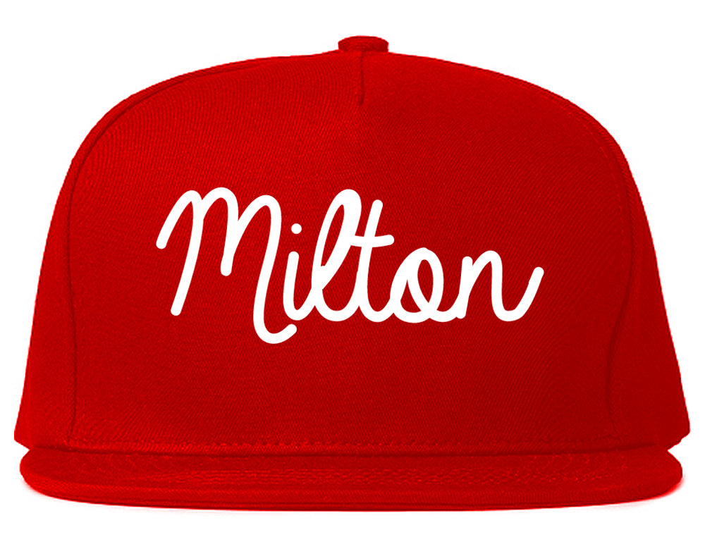 Milton Pennsylvania PA Script Mens Snapback Hat Red
