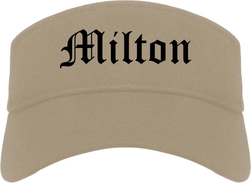 Milton Pennsylvania PA Old English Mens Visor Cap Hat Khaki