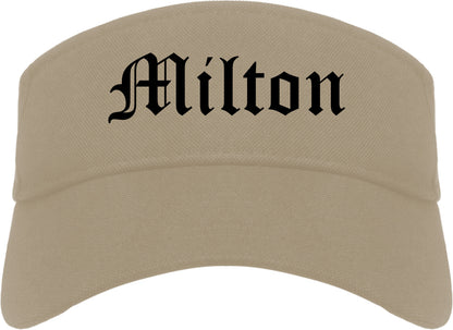 Milton Pennsylvania PA Old English Mens Visor Cap Hat Khaki