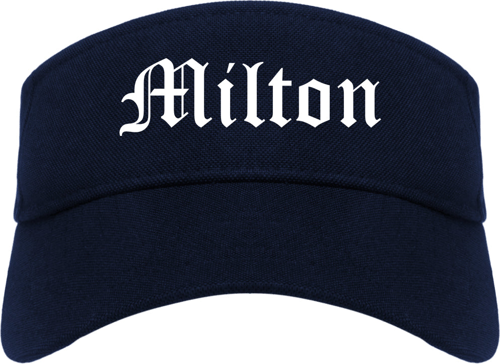 Milton Pennsylvania PA Old English Mens Visor Cap Hat Navy Blue