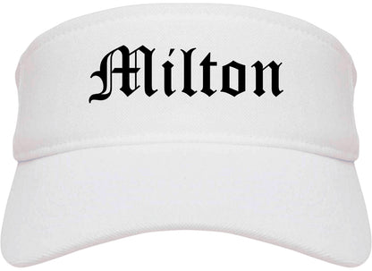Milton Pennsylvania PA Old English Mens Visor Cap Hat White
