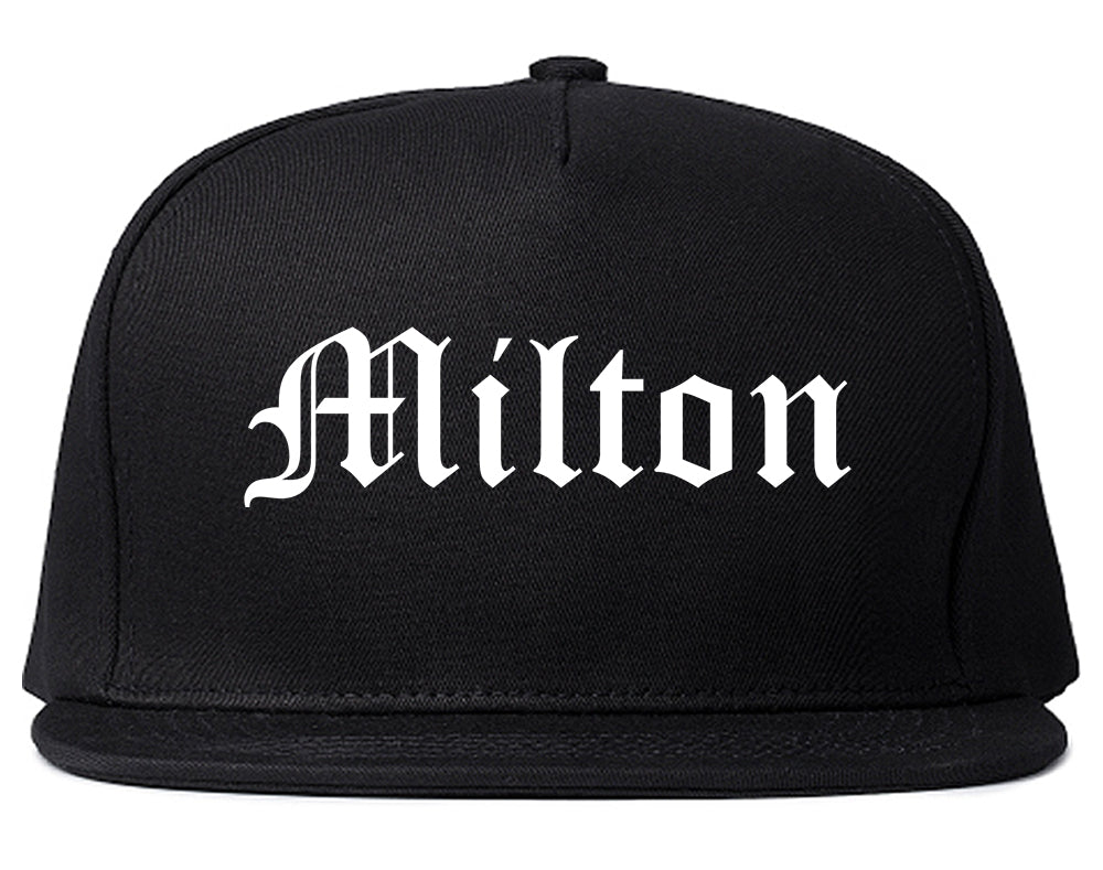 Milton Washington WA Old English Mens Snapback Hat Black