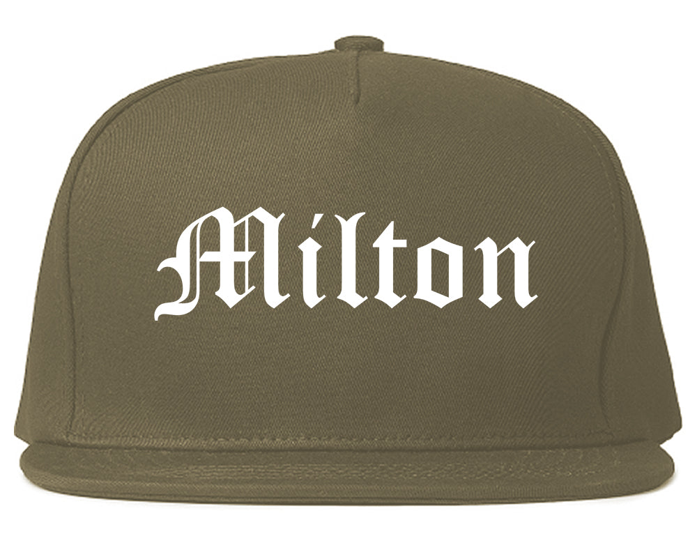 Milton Washington WA Old English Mens Snapback Hat Grey
