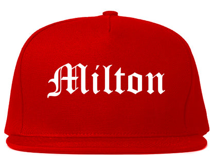 Milton Washington WA Old English Mens Snapback Hat Red