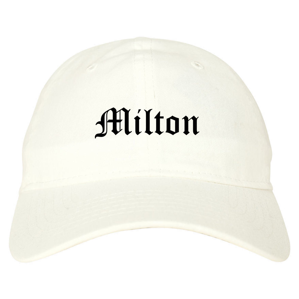 Milton Washington WA Old English Mens Dad Hat Baseball Cap White